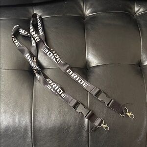 BRIDE JDM Black Lanyard Keychain 2pack